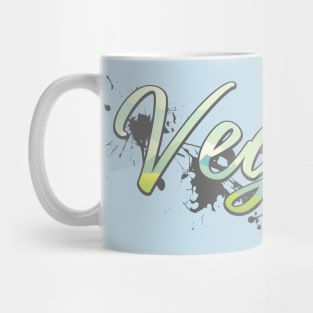 Happy Vegan Sunny Paint Splatter Graphic Logo T-Shirt Mug